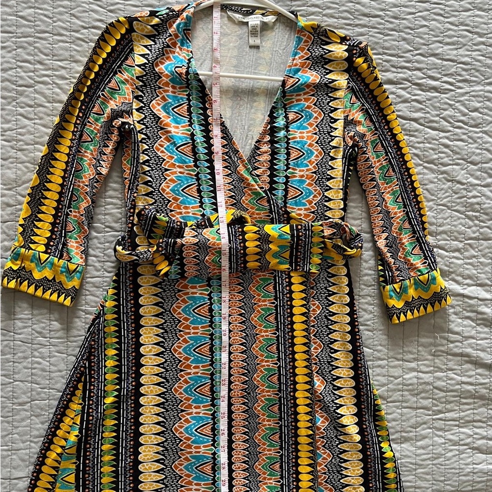 Diane Von Furstenberg Silk Dress with Yellow and Black Accents